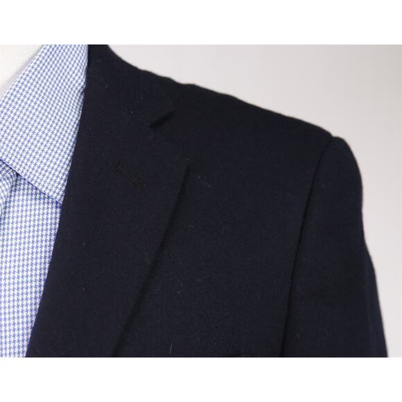 Uniqlo Men's Wool Fleece Slim Fit Navy Blue Blazer Gold Buttons Small 38S - Picture 4 of 8